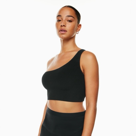 Aritzia Sculpt Knit One-Shoulder Cropped Tank - Picture 4 of 8